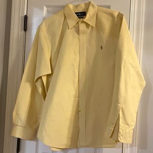 Yellow Ralph Lauren Button up long sleeve shirt size XL.